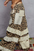 Boho Cheetah Print Wide-Leg Cotton Pants