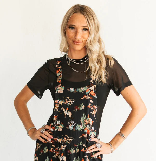 Black Wagon Western Ruffle Romper