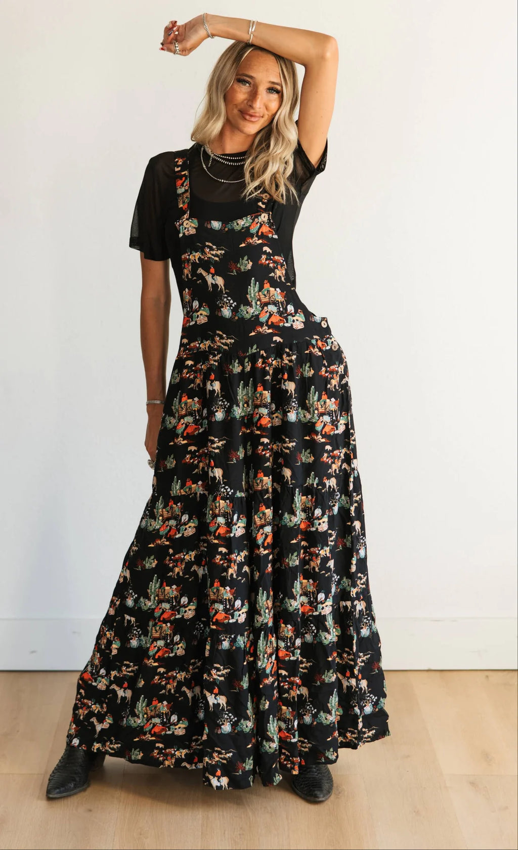 Black Wagon Western Ruffle Romper