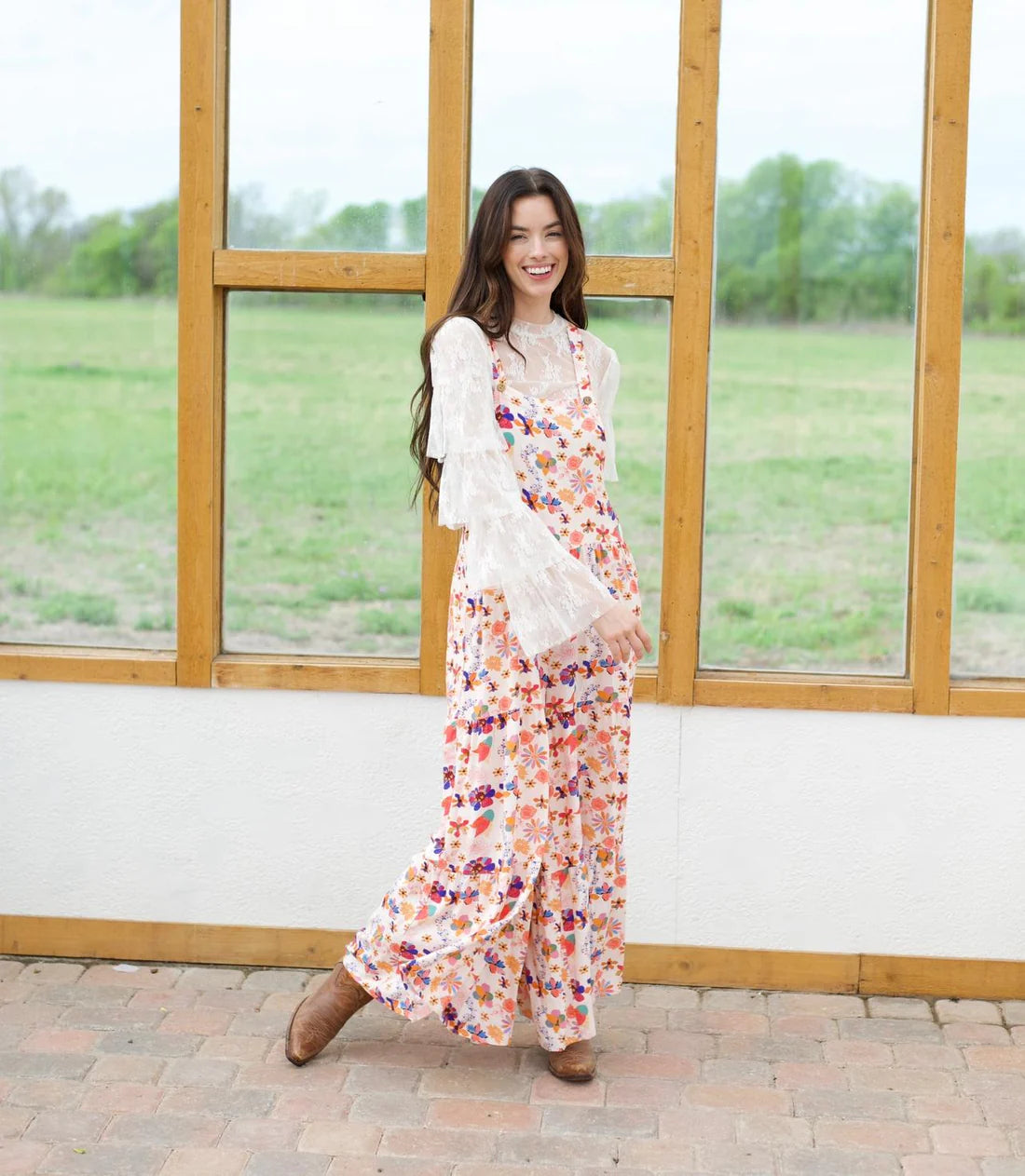 Sheer Lace Tiered Sleeve Top
