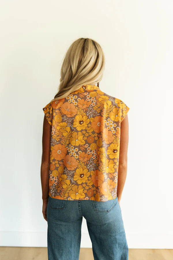 Vintage Floral Tie Vest