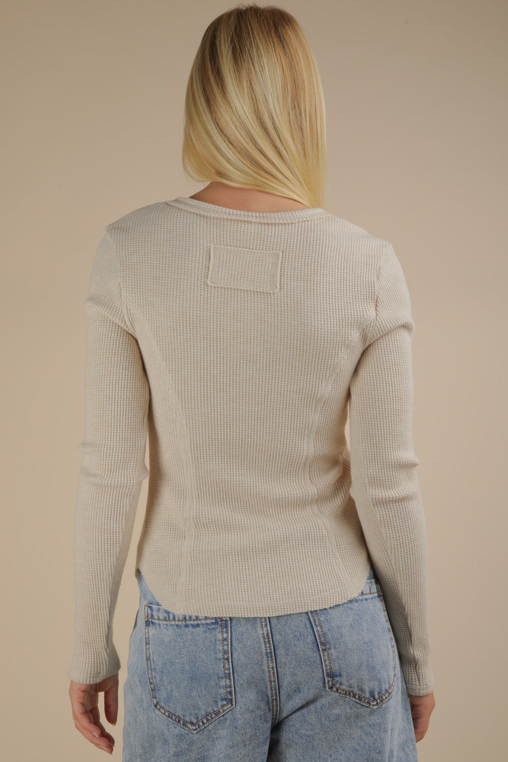 Oatmeal Button Down Top