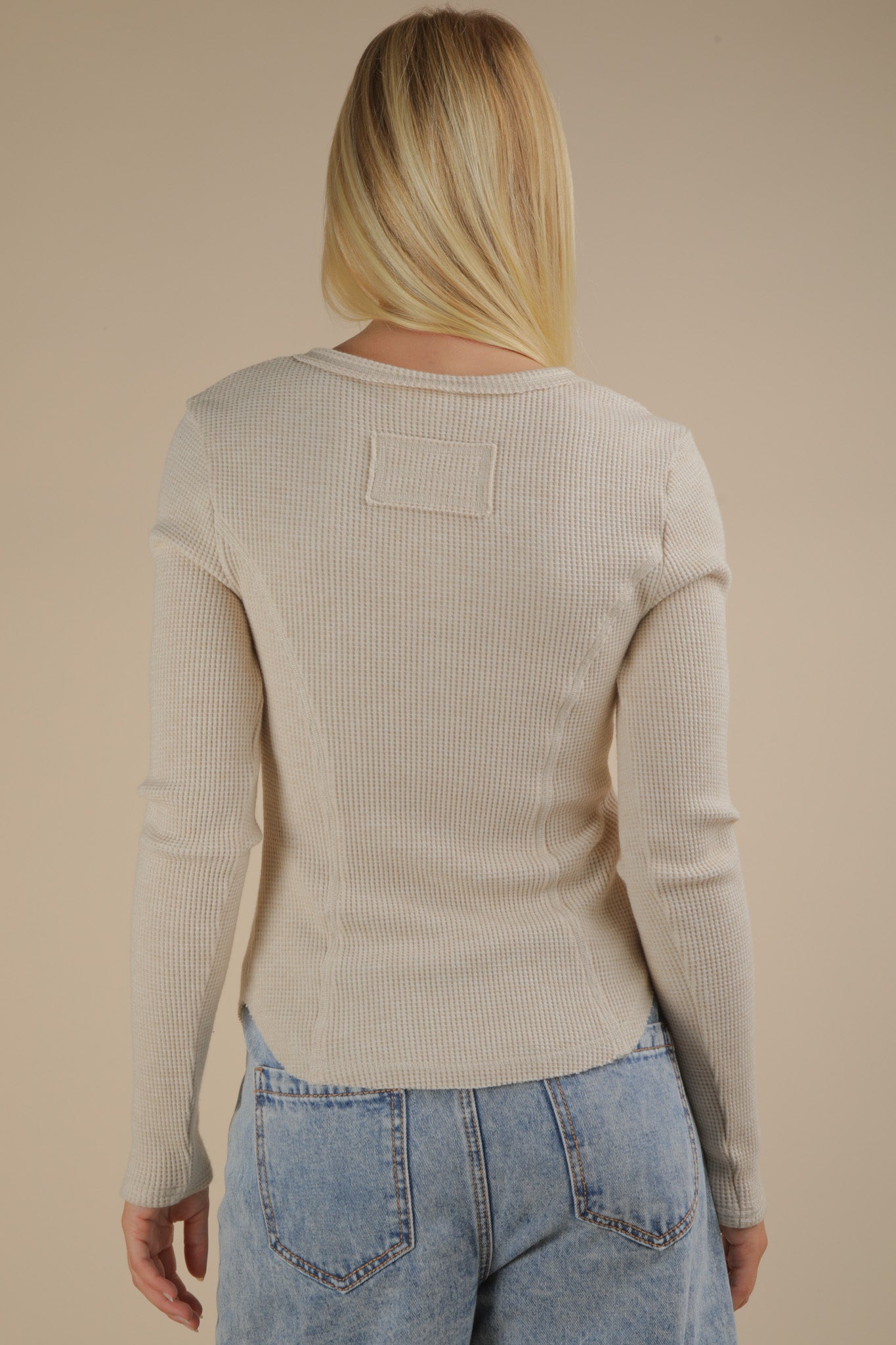 Oatmeal Button Down Top